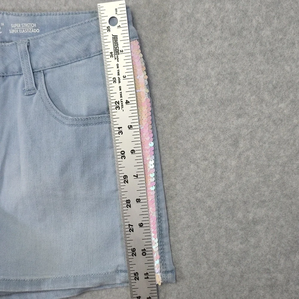 Cat & Jack girls jean shorts with sequins super stretch size L (10-12)